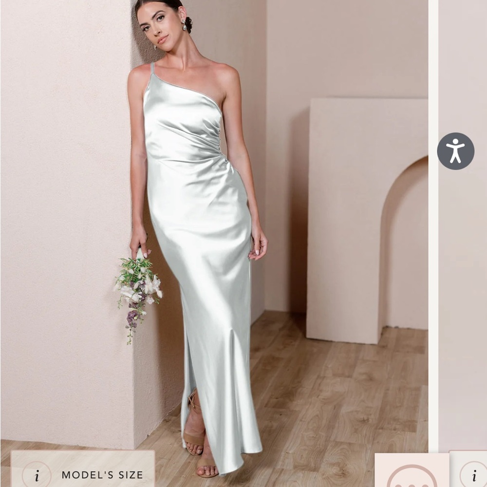 Revelry Jade Satin Dress